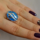 Каблучка із срібла з золотими вставками