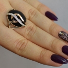 Каблучка із срібла з золотими вставками