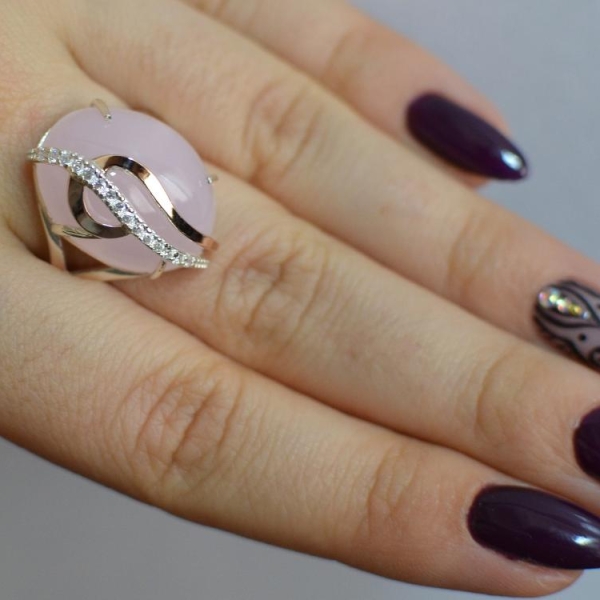 Каблучка із срібла з золотими вставками