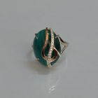 Каблучка із срібла з золотими вставками