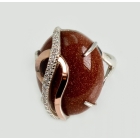 Каблучка із срібла з золотими вставками