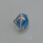 Каблучка із срібла з золотими вставками