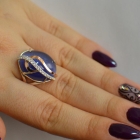 Каблучка із срібла з золотими вставками