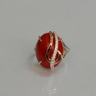 Каблучка із срібла з золотими вставками