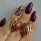 Срібні сережки з золотими накладками