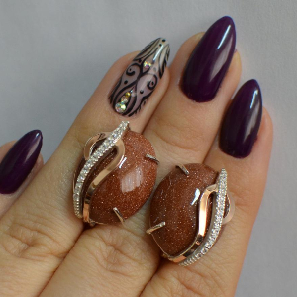 Срібні сережки з золотими накладками