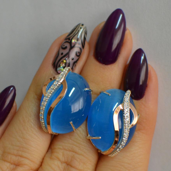 Срібні сережки з золотими накладками