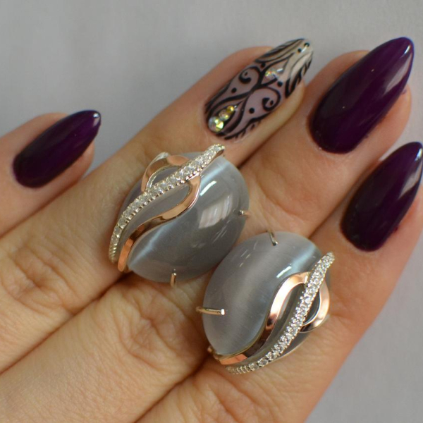 Срібні сережки з золотими накладками