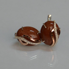 Срібні сережки з золотими накладками