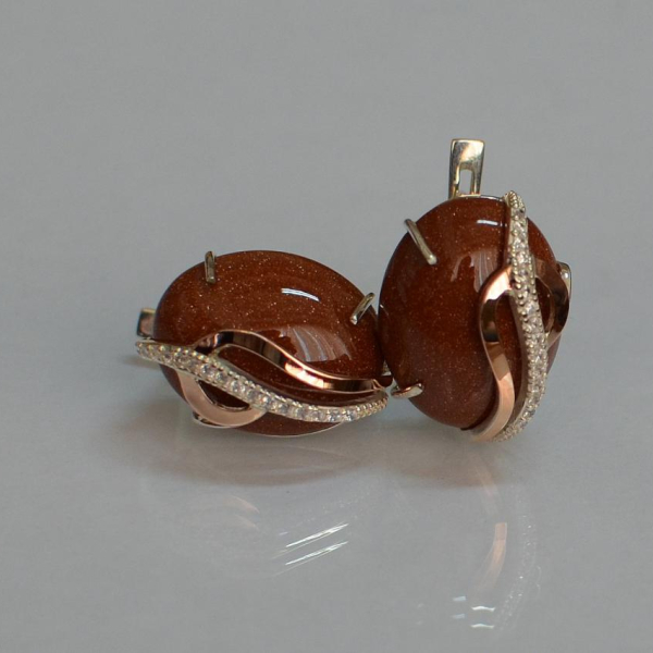 Срібні сережки з золотими накладками