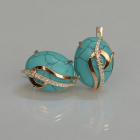 Срібні сережки з золотими накладками