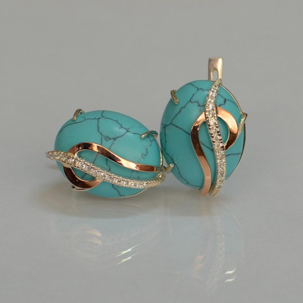 Срібні сережки з золотими накладками