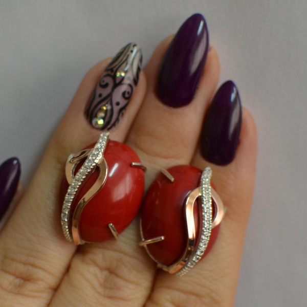 Срібні сережки з золотими накладками