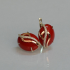 Срібні сережки з золотими накладками