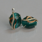 Срібні сережки з золотими накладками