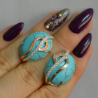 Срібні сережки з золотими накладками