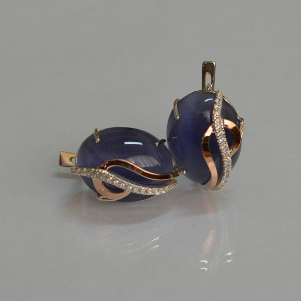 Срібні сережки з золотими накладками