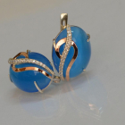 Срібні сережки з золотими накладками