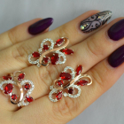 Срібний набір з золотими пластинами