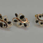 Срібний набір з золотими пластинами