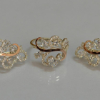 Срібний набір з золотими пластинами