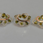 Срібний набір з золотими пластинами