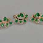 Срібний набір з золотими пластинами