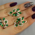 Срібний набір з золотими пластинами