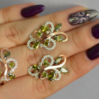 Срібний набір з золотими пластинами