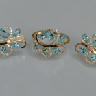 Срібний набір з золотими пластинами