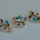 Срібний набір з золотими пластинами