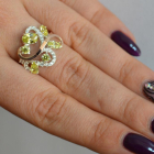 Срібна каблучка з золотими вставками