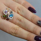 Срібна каблучка з золотими вставками