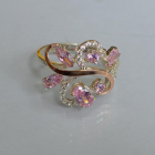 Срібна каблучка з золотими вставками