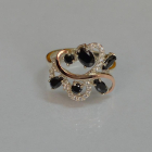 Срібна каблучка з золотими вставками