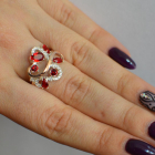 Срібна каблучка з золотими вставками