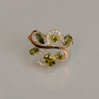 Срібна каблучка з золотими вставками