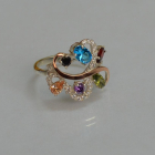 Срібна каблучка з золотими вставками