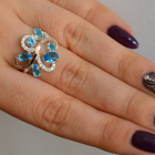 Срібна каблучка з золотими вставками