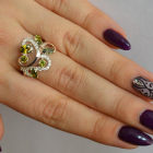 Срібна каблучка з золотими вставками