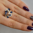 Срібна каблучка з золотими вставками