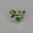 Срібна каблучка з золотими вставками