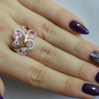 Срібна каблучка з золотими вставками