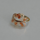 Срібна каблучка з золотими вставками