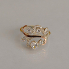 Срібна каблучка з золотими вставками