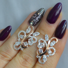 Срібні сережки з золотими вставками