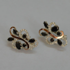 Срібні сережки з золотими вставками