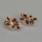 Срібні сережки з золотими вставками