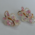 Срібні сережки з золотими вставками