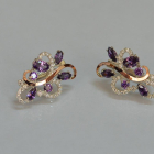 Срібні сережки з золотими вставками